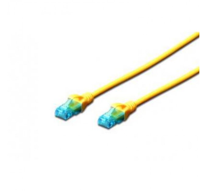 Патч-корд 5м, UTP, cat.5e, AWG 26/7, CCA, PVC, yellow Digitus (DK-1512-050/Y)