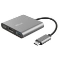 Trust USB-хаб Trust Dalyx Aluminium USB Type-C 3-в-1 (23772)