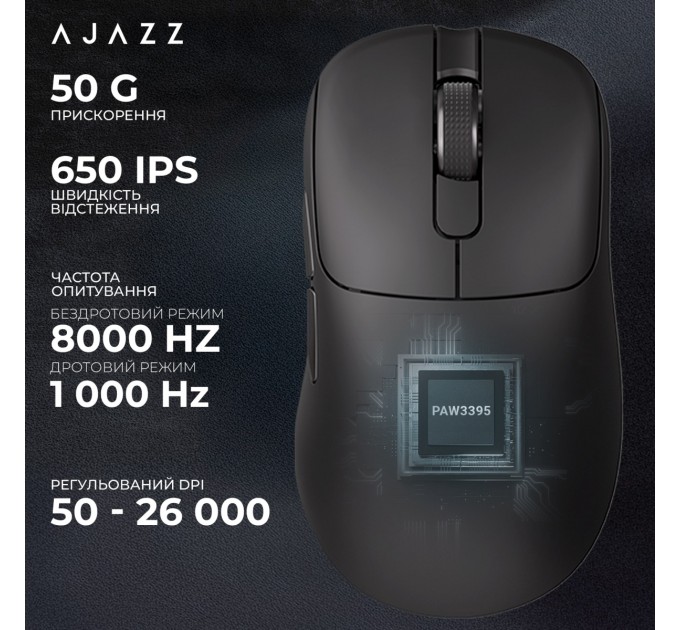 Ajazz Миша бездротова Ajazz AJ179Pro Black (AJ179-PRO-B)