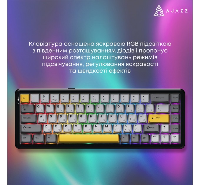 Ajazz Клавіатура бездротова Ajazz AK680 Max (8+8K) Magnetic Switch Black (AK680-M-BGY-A)