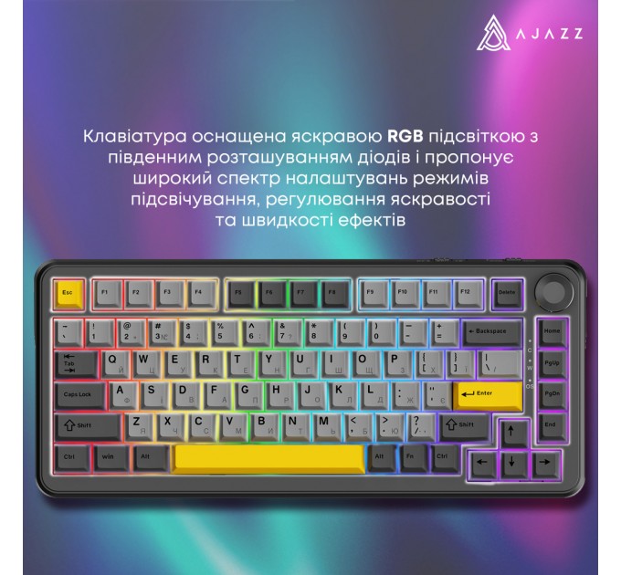 Ajazz Клавіатура бездротова Ajazz AK820 Max Plus Day Dream Switch Black (AK820MAX-DD-BGY)