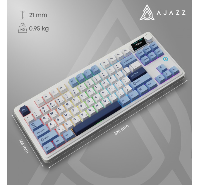 Ajazz Клавіатура бездротова Ajazz AK870 Plus Murad Switch White (AK870-MU-BWD)