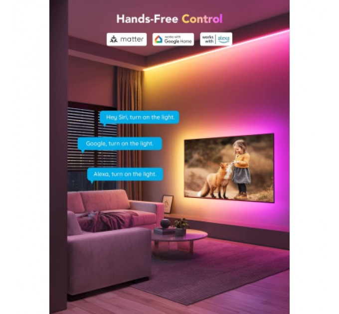 Світлодіодна стрічка Govee H100E LED Compatible extension of H61E1, 1.0m, RGBIC , WI-FI/Bluetooth, white (H100E0D1)