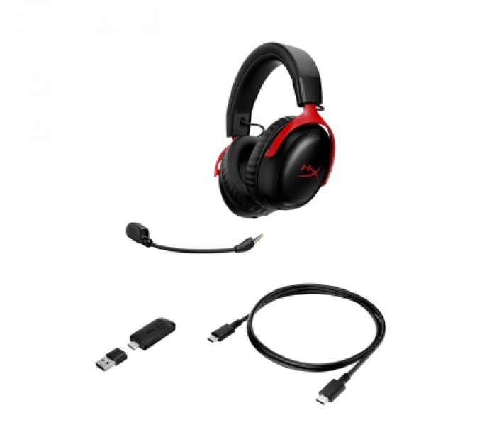 Навушники HyperX Cloud III S Wireless/USB-A/USB-C Black/Red (A59Z0AA)