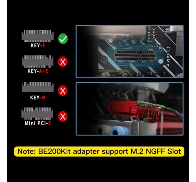 Бездротовий адаптер Fenvi FV-BE200NG Wi-Fi 7, Bluetooth 5.4 Adapter, Tri-band 2.4G/5G/6GHz