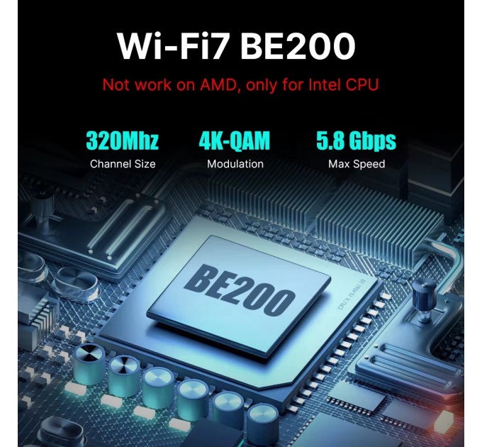 Fenvi Бездротовий адаптер Fenvi FV-BE8800RGB Wi-Fi 7, Bluetooth 5.4 Gaming Tri Band 2.4G/5G/6GHz