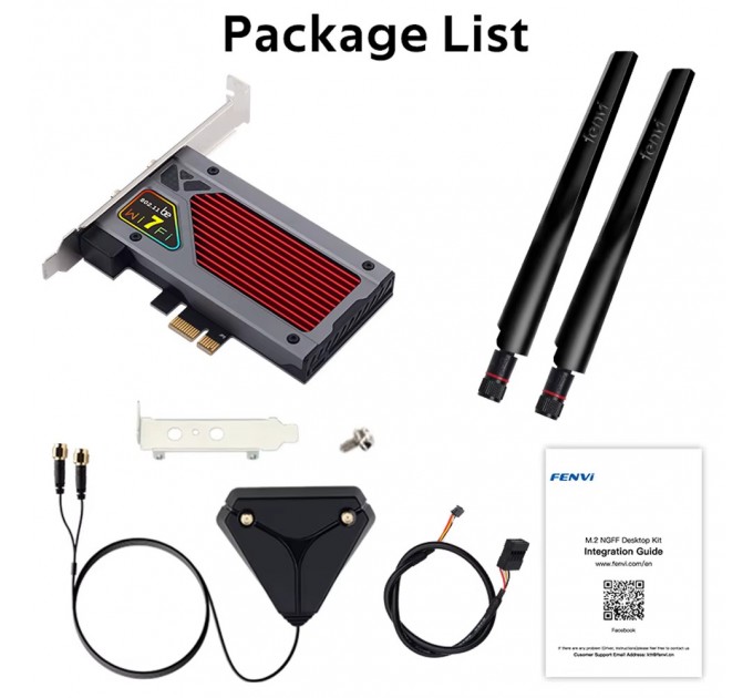 Fenvi Бездротовий адаптер Fenvi FV-BE8800RGB Wi-Fi 7, Bluetooth 5.4 Gaming Tri Band 2.4G/5G/6GHz