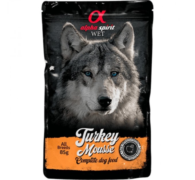 Alpha Spirit Вологий корм для собак Alpha Spirit старше 1 року з індичкою 300 г (8436586311698)