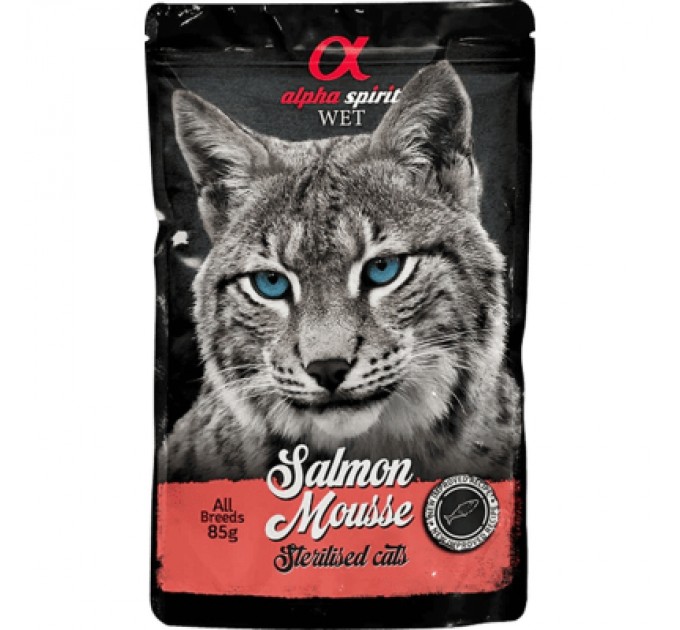 Alpha Spirit Вологий корм для кішок Alpha Spirit для стерилізованих старше 1 року з лососем 85 г (8436586311599)