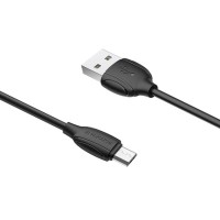 Дата кабель USB 2.0 AM to Micro 5P 1.0m 2.4A black BOROFONE (6931474701770)
