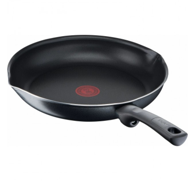 Сковорода Tefal Day by Day 20 см, з кришкою, алюміній, бакеліт, скло, чорний (B5580223UA)