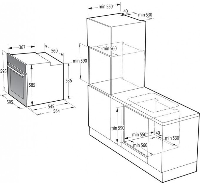 Вбудовуваний комплект духовка+поверхня Gorenje BO6737E02X + ECT41SC