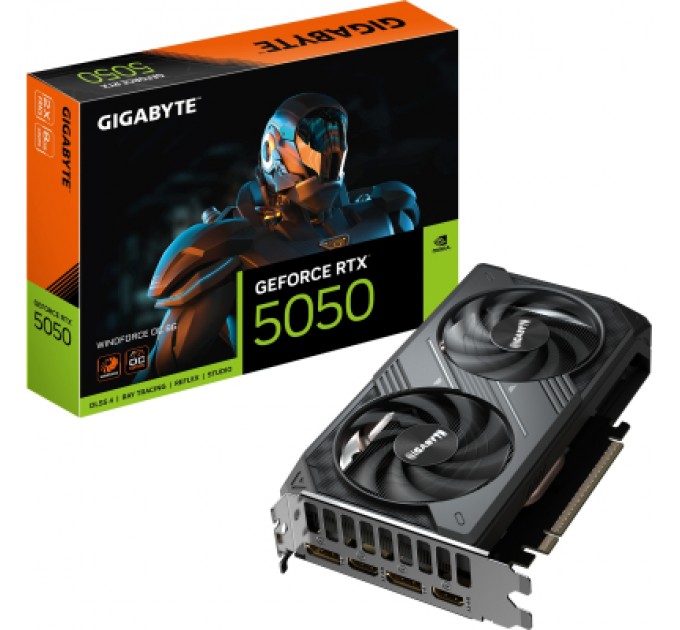 GIGABYTE Відеокарта GIGABYTE GeForce RTX5050 8Gb WINDFORCE OC (GV-N5050WF2OC-8GD)