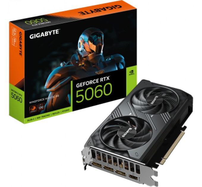 GIGABYTE Відеокарта GIGABYTE GeForce RTX5060 8Gb WINDFORCE MAX OC (GV-N5060WF2MAX OC-8GD)