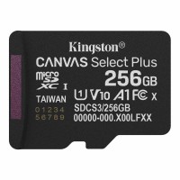 Карта пам`яті MicroSDXC 256GB UHS-I Class 10 Kingston Canvas Select Plus R150MB/s + SD-адаптер (SDCS3/256GB)
