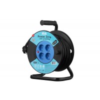 Мережевий подовжувач на котушці 2E 4XSchuko, ІР20, 3G*1.5мм, 20м, black (2E-CR4315IP20M20)