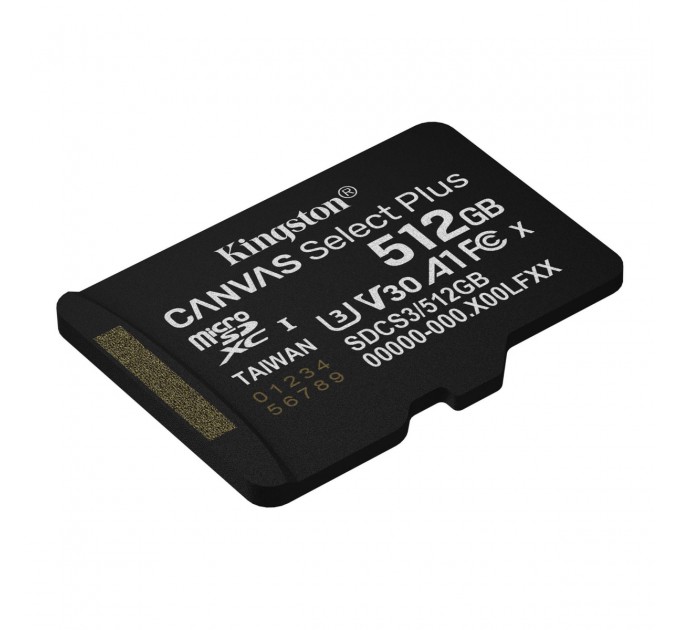 Kingston Карта пам`яті MicroSDXC 512GB UHS-I Class 10 Kingston Canvas Select Plus R150MB/s (SDCS3/512GBSP)