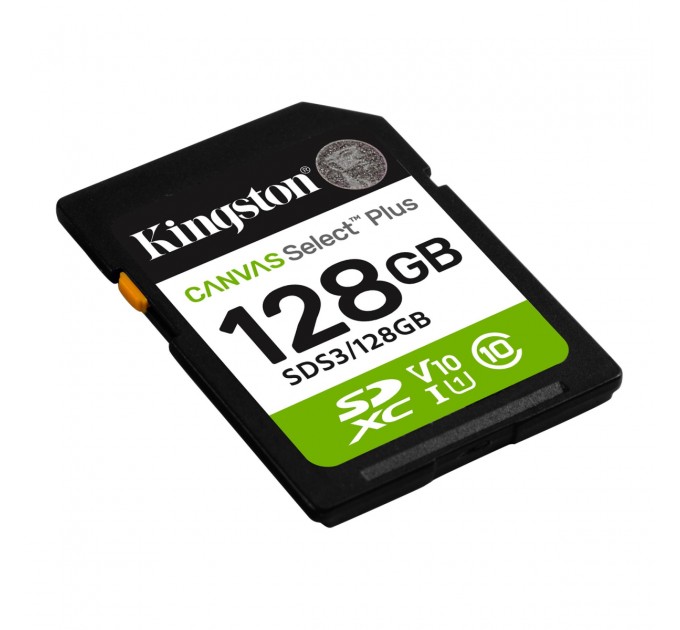 Kingston Карта пам`яті SDXC 128GB UHS-I Class 10 Kingston Canvas Select Plus R150MB/s (SDS3/128GB)
