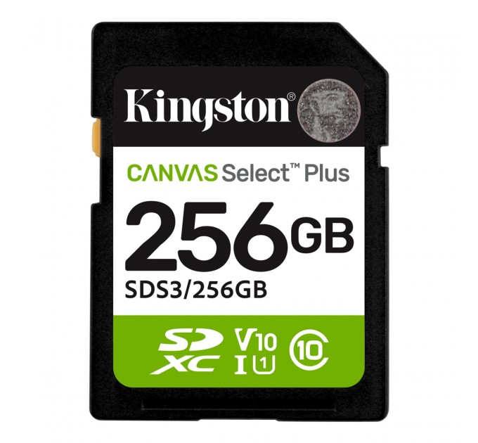Kingston Карта пам`яті SDXC 256GB UHS-I Class 10 Kingston Canvas Select Plus R150MB/s (SDS3/256GB)