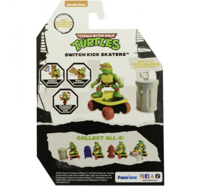 Funrise Ігровий набір Funrise TMNT Черепашки-ніндзя класичні Скейтбордист з лаунчером Мікеланджело (71041)