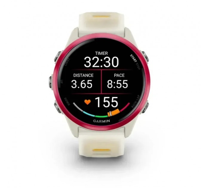 Garmin Смарт-годинник Garmin Forerunner 570 42mm Raspberry with Mango/Translucent Bone with Silver Buckle (010-02970-42)