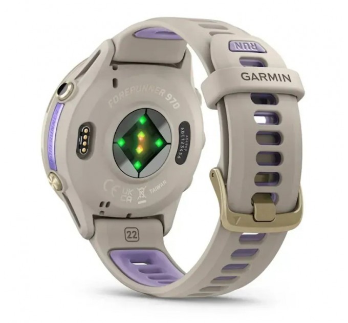 Garmin Смарт-годинник Garmin Forerunner 970 French Gray Soft Gold Titanium with French Gray/Translucent Indigo Silicone with Soft Gold Buckle (010-02969-62)