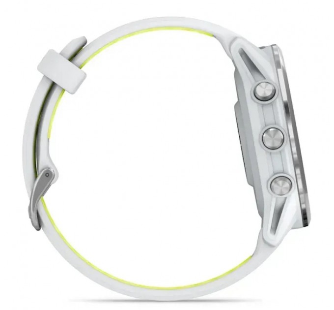 Garmin Смарт-годинник Garmin Forerunner 970 Whitestone Titanium with Whitestone/Translucent Amp Yellow Silicone with Silver Buckle (010-02969-61)