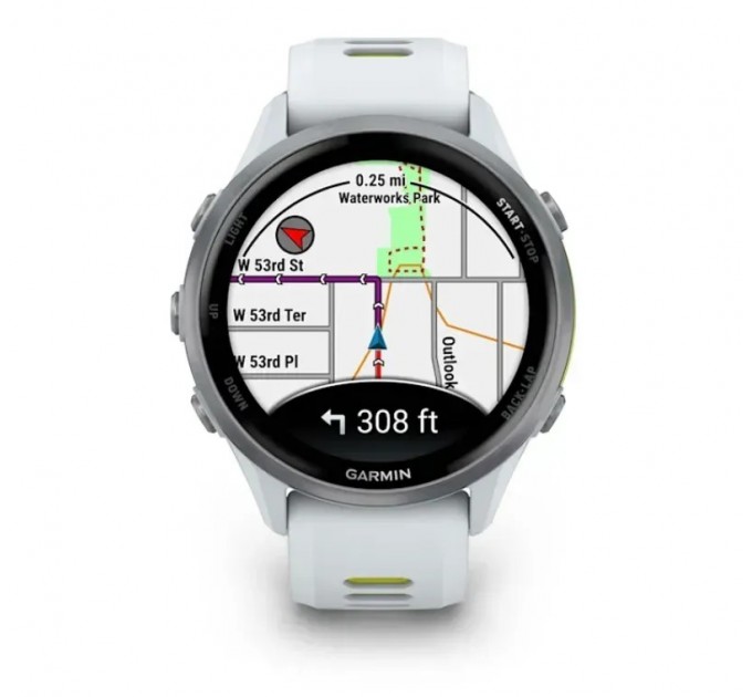 Garmin Смарт-годинник Garmin Forerunner 970 Whitestone Titanium with Whitestone/Translucent Amp Yellow Silicone with Silver Buckle (010-02969-61)