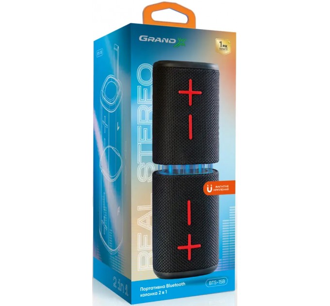 Акустична система Grand-X 2 в 1 BTS-15DB_подарунок