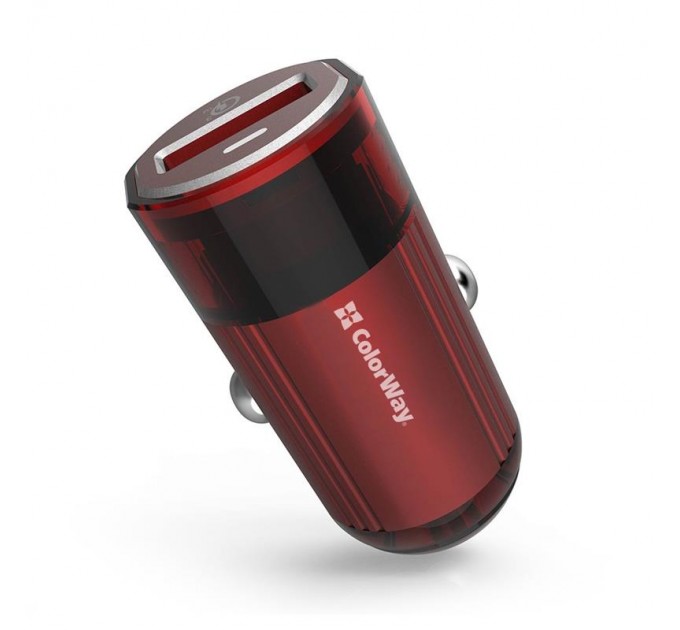 ColorWay Автомобільний зарядний пристрій ColorWay (1USBх3А) QC3.0 Red (CW-CHA012Q-RD)