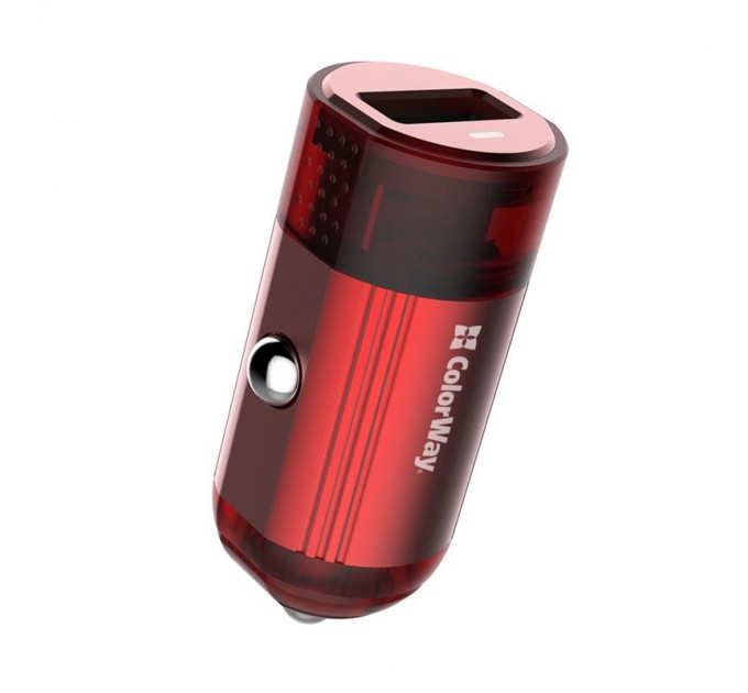 ColorWay Автомобільний зарядний пристрій ColorWay (1USBх3А) QC3.0 Red (CW-CHA012Q-RD)