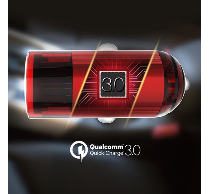 ColorWay Автомобільний зарядний пристрій ColorWay (1USBх3А) QC3.0 Red (CW-CHA012Q-RD)