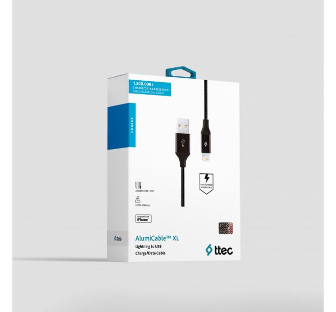 Ttec Кабель Ttec USB - Lightning (M/M), AlumiCable, 2 м, Black (2DK19S)