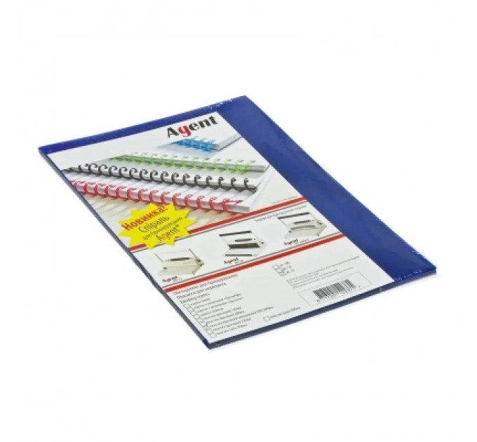 Agent Обкладинка для палітурки Agent пласт.А4 180/200мк (25 шт.) сині (1510284)