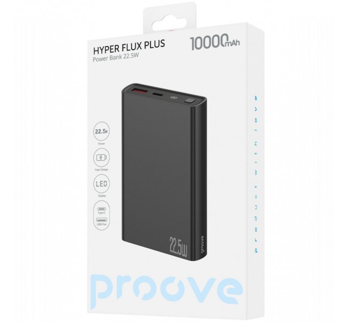 Proove Універсальна мобільна батарея Proove Hyper Flux Plus 22.5W 10000mAh Black (PBF122120001)