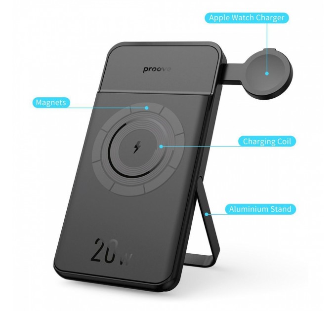 Proove Універсальна мобільна батарея Proove Power Stand 2 in 1 20W 10000mAh Black (PBPS20030001)