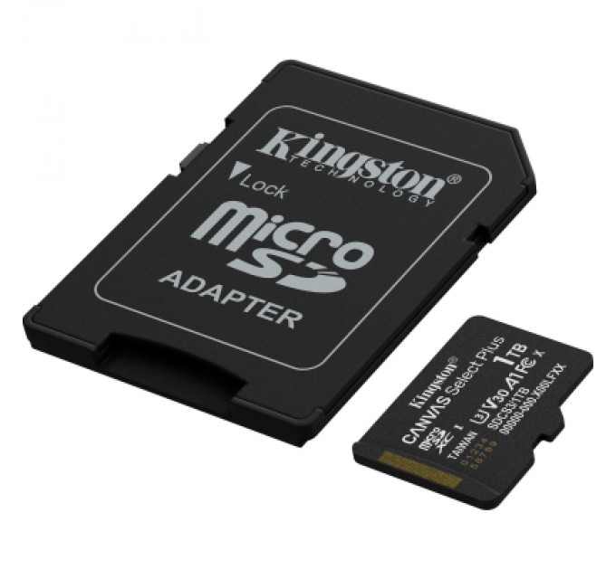 Карта пам'яті Kingston 1TB microSDXC class 10 UHS-I U3 V30 A1 Canvas Select Plus (SDCS3/1TB)