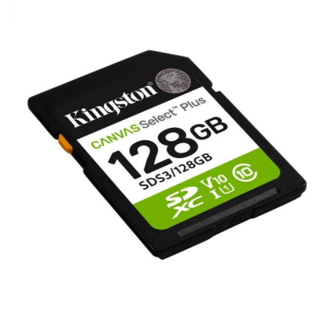 Карта пам'яті Kingston 128GB SDXC class 10 UHS-I V10 A1 Canvas Select Plus (SDS3/128GB)