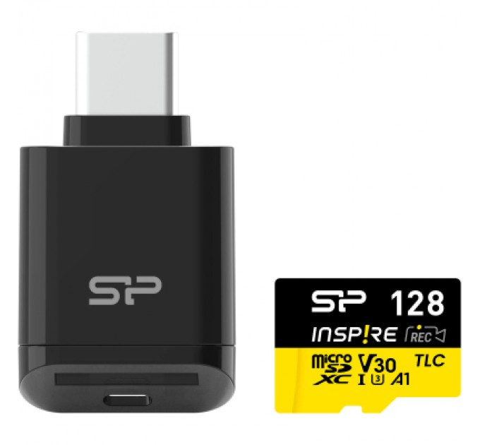 Карта пам'яті Silicon Power 128GB microSDXC class 10 UHS-I U3 V30 A1 Inspire (SP128GBSTXLV3V1NSP)