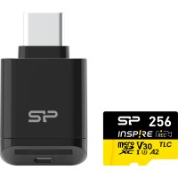 Карта пам'яті Silicon Power 256GB microSDXC class 10 UHS-I U3 V30 A1 Inspire (SP256GBSTXLA2V1NSP)