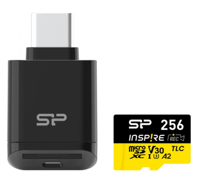 Карта пам'яті Silicon Power 256GB microSDXC class 10 UHS-I U3 V30 A1 Inspire (SP256GBSTXLA2V1NSP)