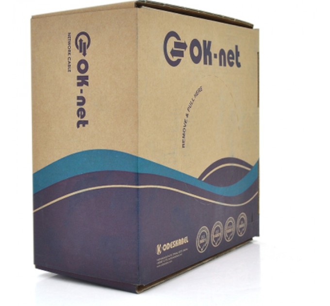 Кабель мережевий OK-Net UTP 305м cat.5e зовнішній (U/UTP-cat.5Е) (КПП-ВП (100) 4*2*0,50)