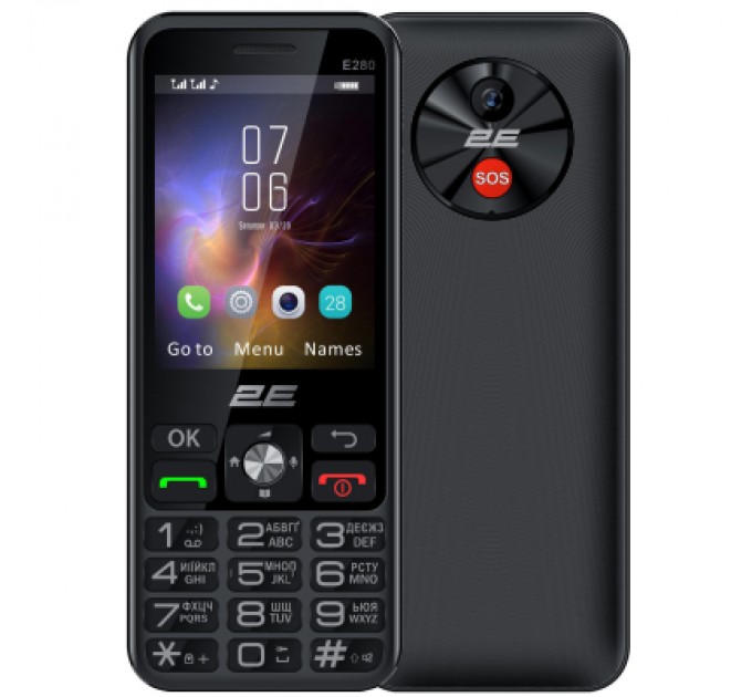 2E Мобільний телефон 2E E280 2025 Black (694743656220)