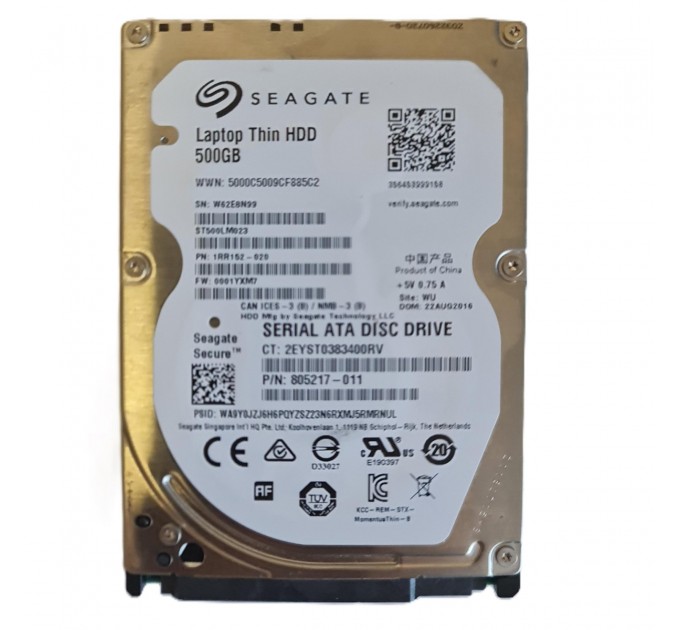 Накопичувач HDD 2.5" SATA  500Gb Seagate Laptop Thin 32MB 7200rpm (ST500LM023)_Refurbished