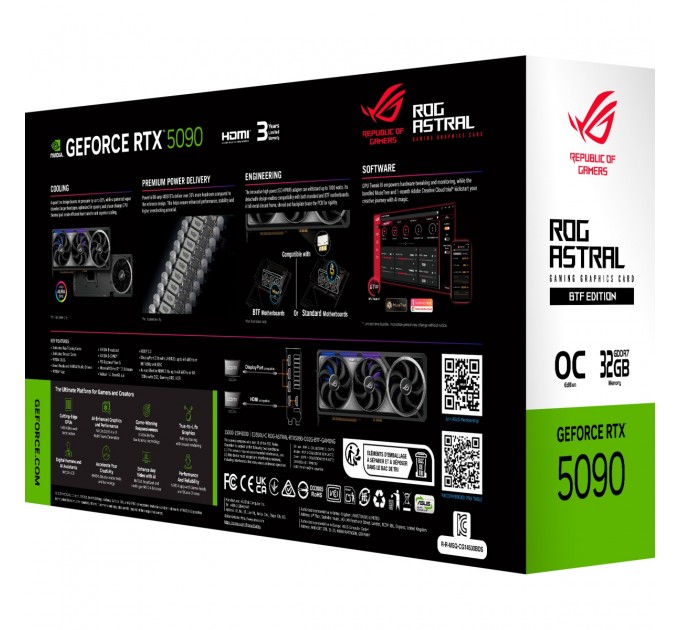ASUS Відеокарта ASUS GeForce RTX5090 32GB ROG ASTRAL BTF OC GAMING (ROG-ASTRAL-RTX5090-O32G-BTF-GAMING)