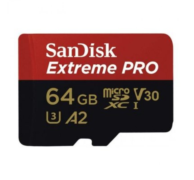 Карта пам'яті SanDisk 64GB microSDXC class 10 UHS-I U3 Extreme Pro V30 (SDSQXCU-064G-GN6MA)