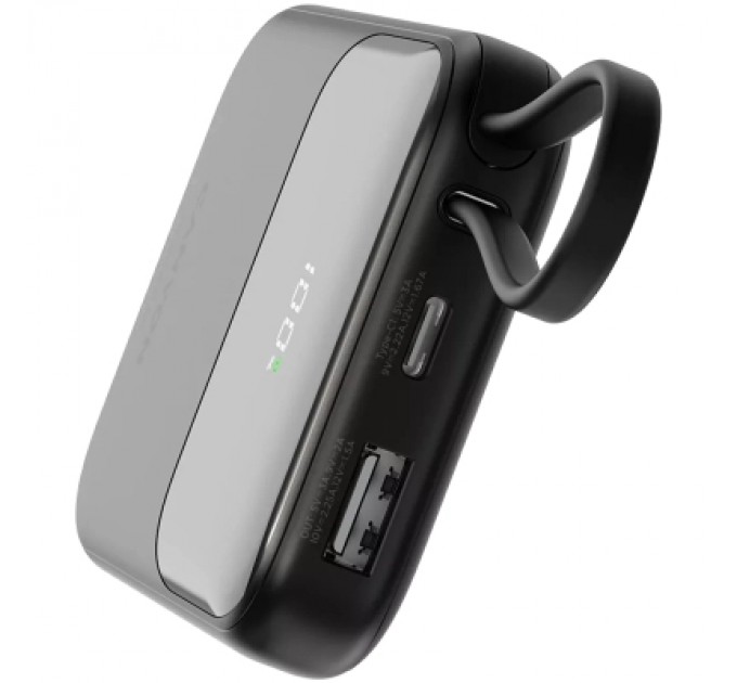 Батарея універсальна Canyon 10000mAh OnPower 101 PD/22.5W built-in cable Black (CNS-CPB101BK)