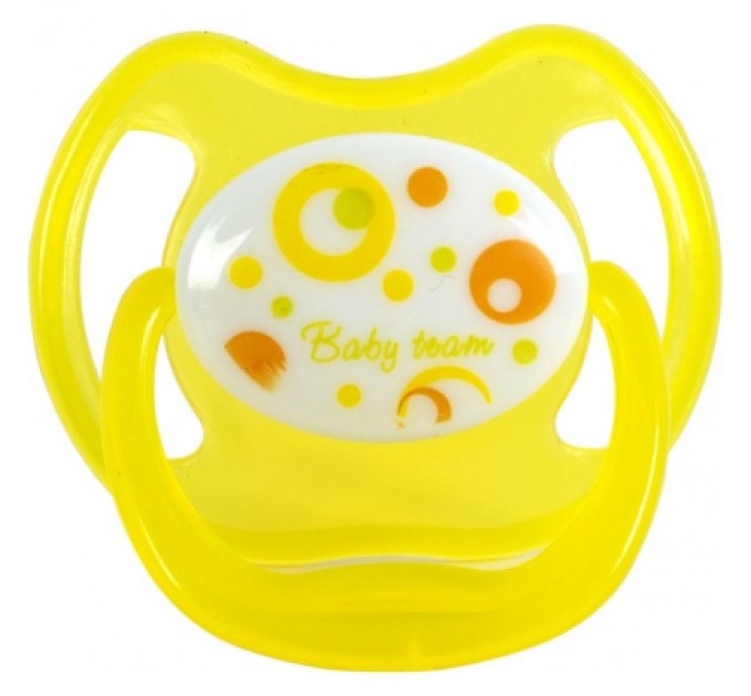Пустушка Baby Team латексна, класична 0+ міс. (3220_жовтий)