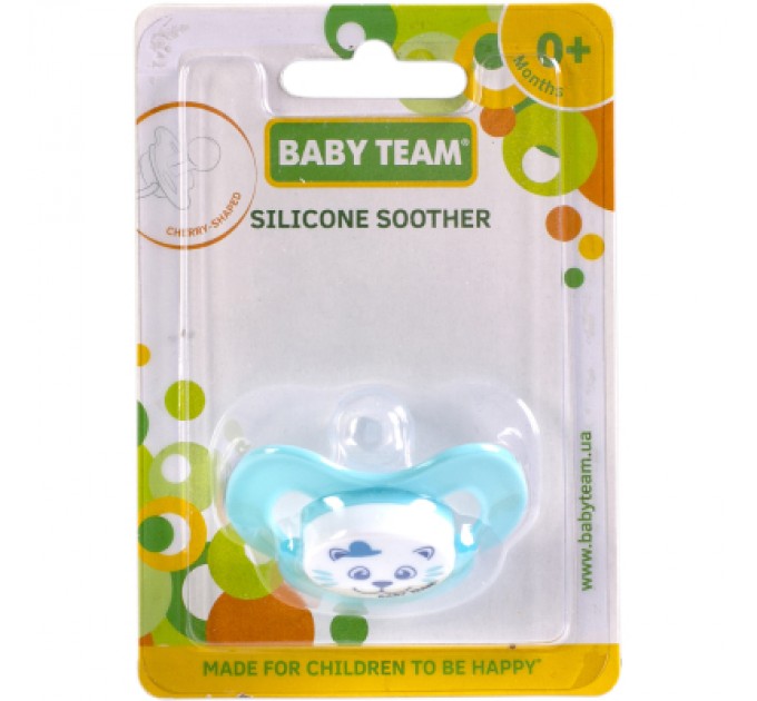 Baby Team Пустушка Baby Team силіконова,класична, 0+ міс (3007_блакитний)