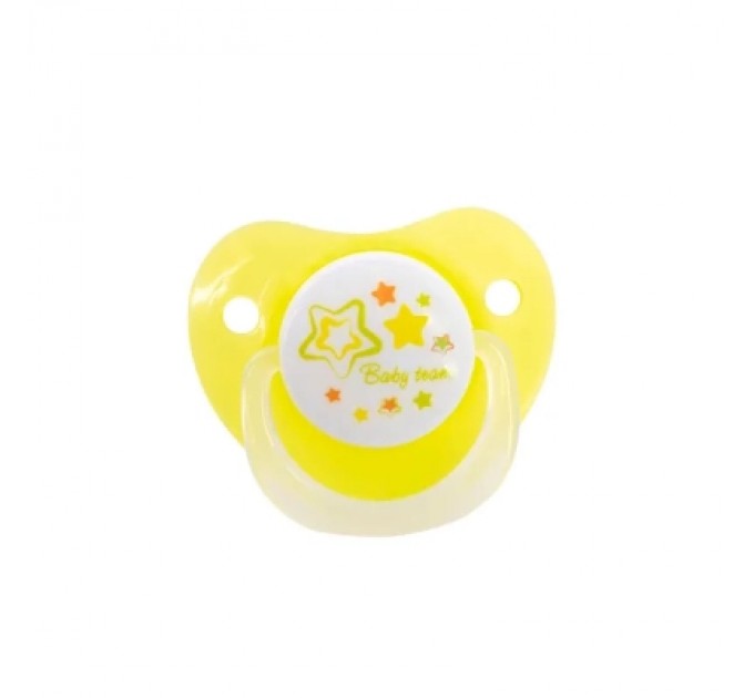 Пустушка Baby Team силіконова ортодонтична, 0-6 міс. (3001_зірочки)
